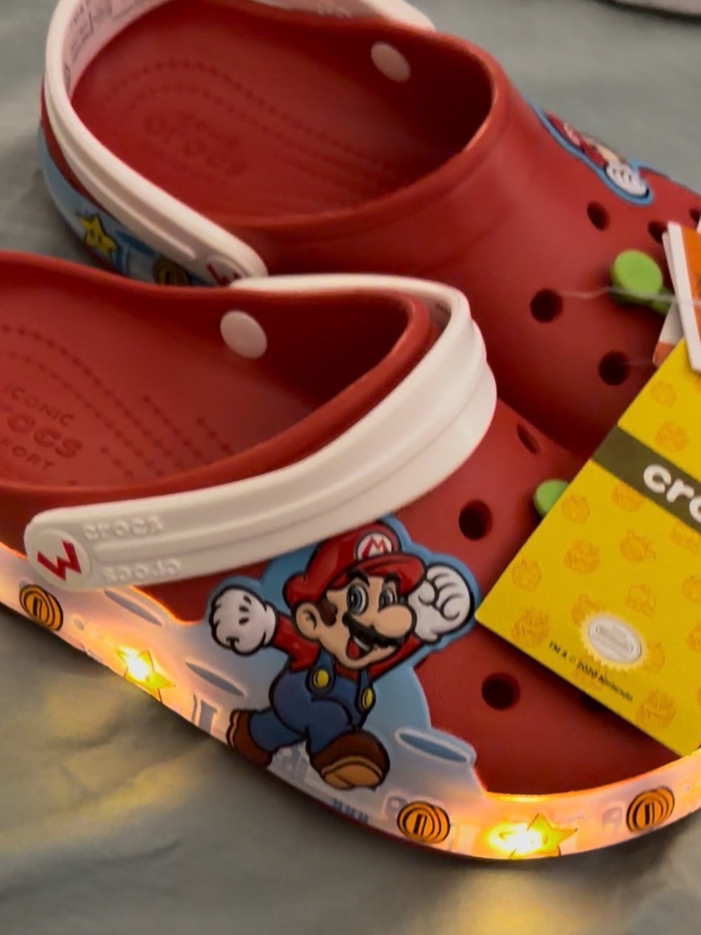 CROCS Super Mario Red Clog with White Strap